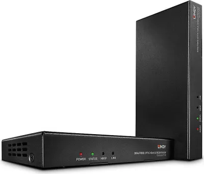 Two black electronic devices, one flat and wide, the other tall and narrow, are placed on a white background.