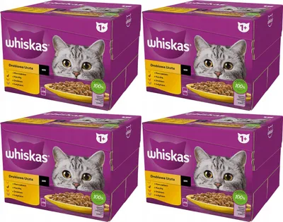 WHISKAS 1+ Nassfutter 4 Sorten Katzenfutter Fisch In Gelee 96x85g