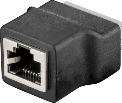 Image de Goobay 76737 Connecteur femelle européen (type C, CEE 7/16) > Connecteur femelle RJ45 (8P8C) - fixation par serrage push-down
