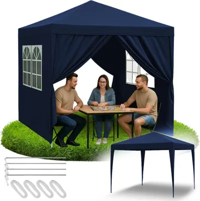 Produktbild von Gartenpavillon, Gewerbezelt, Partypavillon, 4 Seitenwände, Fenster, XXL
