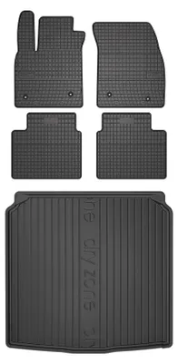 Produktbild von Gummimatten + Kofferraumwanne für Ford Focus MK4 2018-2025 (Kombi, Notrad, mit Reserverad) – Schwarz, passgenau – Wielganizator SolidPRO