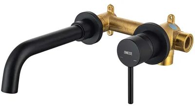 Wandarmatur schwarz Messing 360° drehbar Einhebelmischer