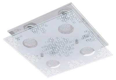 Produktbild von LED Deckenleuchte, Edelstahl Chrom, Glas satiniert