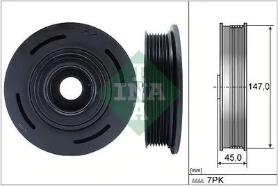 Produktbild von INA 544 0098 10 Riemenscheibe Kurbelwelle für OPEL Vivaro A Kastenwagen (X83) 147mm