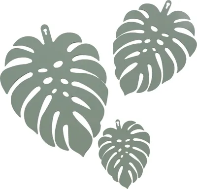 Produktbild von UNUS® Wandaufhänger Monstera Blätter, 3er Set Metall, verschiedene Farben