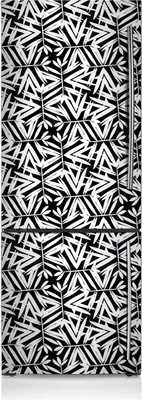 Produktbild von Kühlschrankmagne Kühlschrank Aufkleber Magnetfolie Dekoration 60x190 cm - Schwarzweiss-Muster