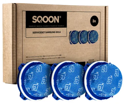 Produktbild von SQOON Filterset geeignet für Samsung Jet Staubsauger DJ97-02649B, Ersatzfilter für Entspricht dem Modell, Ersetzt Motor- und Ausblasfilter für optimale Staubaufnahme, 3 stück