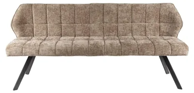 Productafbeelding van FURNLUX Eetkamerbank, rasterpatroon, lichtbruin en zwart, 180 cm / Hoofdkleur: bruin / Afmetingen: 180 x 81 x 58 cm
