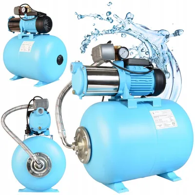 Immagine prodotto di Impianto idrico domestico MH 1300 - Pompa centrifuga (5520 l/h, 1300 W, prevalenza 55 m) - Serbatoio a pressione da 50 l - Impianto idrico automatico con pressostato e manometro - 50 litri