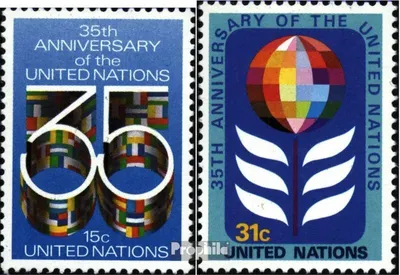 Produktbild von Briefmarken UNO - New York 1980 Mi 346A-347A (kompl.Ausg.) gestempelt 35 Jahre UNO