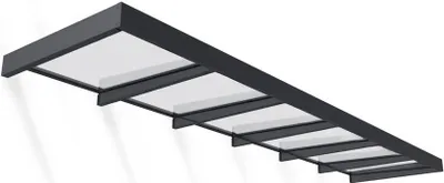 Produktbild von Palram - Canopia Metall Vordach Sophia Clear XL 5714 Anthrazit 565x140x17 cm