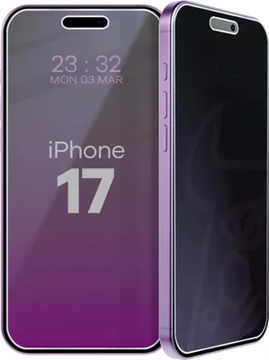 Produktbild von Hybridglas mit Privatschutzfilter für iPhone 17, Bizon Glass Mule Shadow, Matt