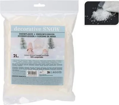 Image de Neige artificielle décorative en vrac 2000 ml - Neige à saupoudrer bio pour décoration de Noël