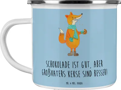 Produktbild von Mr. & Mrs. Panda Pott Großvaters Kekse - Blau Pastell - Geschenk, Haferl, Campingbecher, Süßigkeiten, Geburtstage, Teetasse, für Großvater, Familienküche, Handarbeit