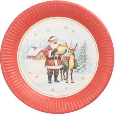 Produktbild von 200 Teller, Pappe rund Ø 23 cm "Dear Santa"