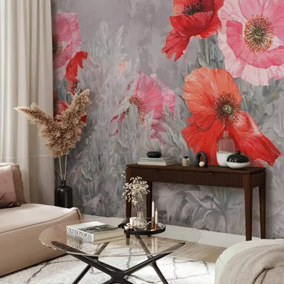 Produktbild von Selbstklebende Folie Fototapete - Gray Meadow 196x140 cm Blumen n-B-0075-a-a