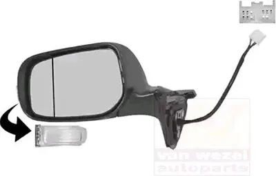 Produktbild von VAN WEZEL 5406807 Außenspiegel Seitenspiegel Links für TOYOTA AURIS (NRE15, ZZE15, ADE15, ZRE15, NDE15) Asphärisch Beheizt Grundiert