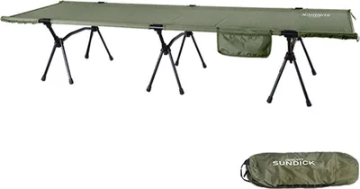 Produktbild von Klappbares Campingbett mit Beinverlaengerungen, tragbares Camping-Schlafbett, Outdoor-Bett fuer Camping, Wandern, Reisen, Rucksackreisen