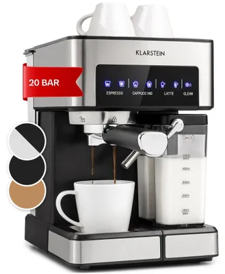 Obrázok produktu pre Klarstein, espresso kávovar s portafiltrom, napeňovač mlieka, 1350W, 1,8l, 20bar