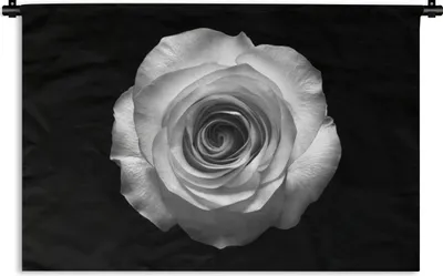 Produktbild von MuchoWow® Wandteppich Wandbehang Rose - Blume - Schwarz - Weiß 120x80 cm Tapisserie Dekoration Wandtuch - Wanddekorationen - Wandtücher