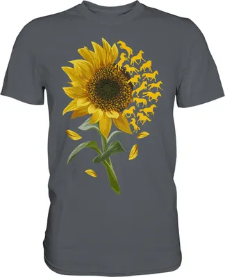 Produktbild von Pferde Sonnenblumen T-Shirt Gärtner Reiter Geschenk Garten – Dark Grey / XL