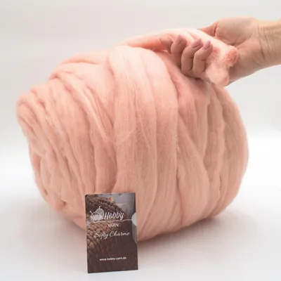 Image de Hobby YARN - Softy Charme – 100 % laine vierge, 1 kg, laine à feutrer mérinos XXL, fil à feutrer extra-épais pour le feutrage à sec et humide 37592 Petal Blush
