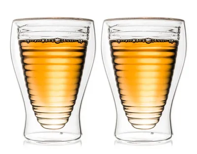 Zdjęcie produktu dla Szklanka termiczna dwuścienna wysoka 250 ml; zestaw 2 sztuk
