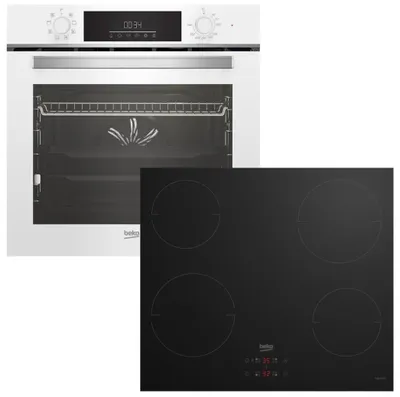 Produktbild von Herdset Beko Backofen SteamShine® Teleskopauszug + Induktionskochfeld Timer autark 60cm