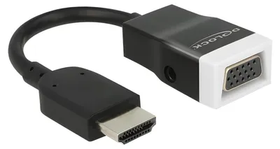Produktbild von Delock Adapter HDMI-A Stecker > VGA Buchse mit Audio - Videokonverter - HDMI - VGA - Schwarz, weiß - retail