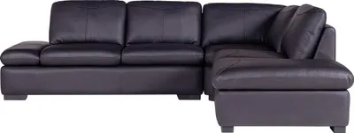 Produktbild von Ecksofa in Leder ONYX II - Schwarz - Ecksofa rechts