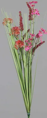 Produktbild von Kunstblume Wiesen Gras Mix pink sortiert 65cm