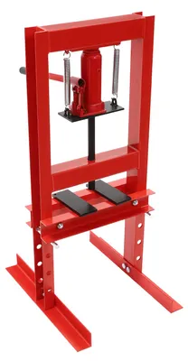 Image de Presse d'atelier hydraulique, capacité de charge 6 tonnes, distance de travail réglable, ROUGE