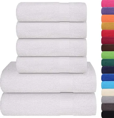 Image de vidaXL Lot de 6 serviettes FROGN Blanc 360 g/m²