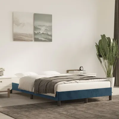 Produktbild von "2026 Promotion" Bettgestell moderne - ohne Matratze - Dunkelblau 120x200 cm - Samt - Polsterbett CC20912