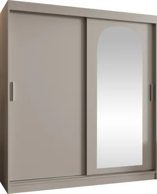 Produktbild von MIRJAN24 Kleiderschrank Selfie 180, Schwebetürenschrank mit zwei Kleiderstangen, Garderobe (Farbe: Cashmere, Größe: 180 cm, mit Schubladen)