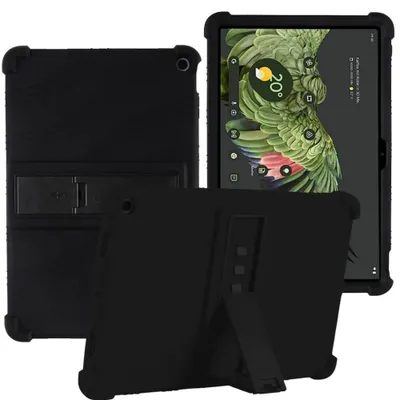 Produktbild von Tablet Hülle für Google Pixel Tablet 10,95", Stoßfeste Weiches Silikon Schutzhülle mit Standfunktion Schwarz