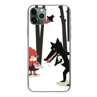 Produktbild von MuchoWow® Handyhülle Schutzhülle Hülle für iPhone 11 Pro Max Rotkäppchen - Wolf - Wald Silikon Softcase Handy Hülle - Schutz