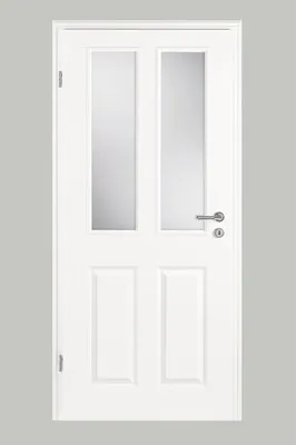 Produktbild von Pertura Zimmertür Pila 04 weiß lackiert (ähnlich RAL 9010) 86,0x198,5 cm Links mit Lichtausschnitt GD (ohne Glas)
