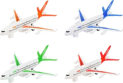 Produktbild von 4X Flugzeug A399 15x14cm Set mit Rückzug aus Kunststoff Flugzeuge Modell Airbus Passagierflugzeug Spielzeug Geschenk Kinder 47