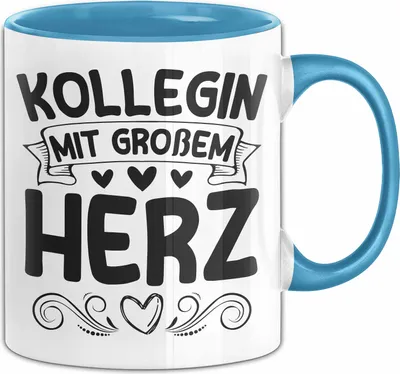 Produktbild von Kollegin Tasse Geschenk Mit Großem Herz Geschenkidee Für Die Beste Kollegin Geburtstag Weihnachten Geburtstag Kaffee-Becher (Blau)
