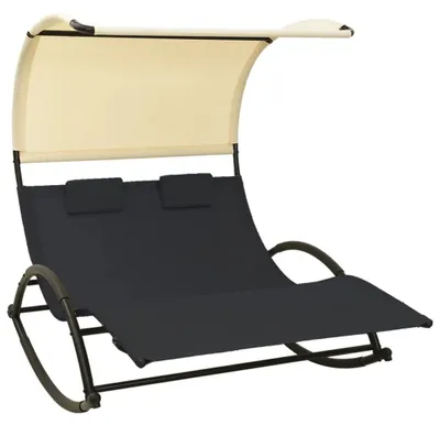 Image de Canapé double pour salon de jardin - Canapé d'extérieur - Canapé lounge - Banc d'extérieur - Canapé lounge pour deux personnes - Tissu respirant
