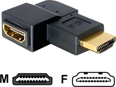 Image de DELOCK Adaptateur HDMI A -> A mâle/femelle 90° droite