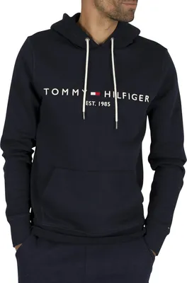 Produktbild von Tommy Hilfiger Herren Kern-Logo-Hoodie, Blau XS