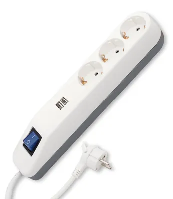Produktbild von REV Steckdosenleiste ICE 3-fach USB & Schalter, 1,4m weiß