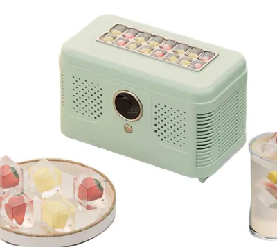 Obrázek produktu pro Mini výrobník ledových kostek Zimilo, doba přípravy ledu 15–20 minut, výrobník ledových kostek na 12 kusů, průhledové okénko, výrobník ledových kostek pro domácnost, kempování, zelená barva