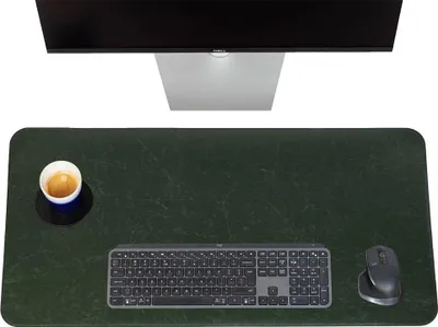 Produktbild von Luxe Schreibtischunterlage aus Kunstleder - Schreibtisch-Organizer - 80 x 40 cm - Grün - Perfekt für das Homeoffice
