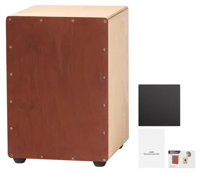 Immagine prodotto di SucceBuy Cajon, tamburo a cassa con fili di rullante integrati, tamburo compatto e leggero in legno, strumento musicale con piedini in silicone e bordi arrotondati, adatto sia a principianti che a musicisti esperti, dimensioni 255x255x380 mm