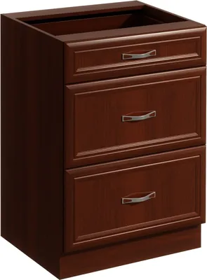 Produktbild von Küchenunterschrank 60 cm Küchenmöbel mit 3 Schubladen, Sycylia Milano D60S3 Milano/Walnuss
