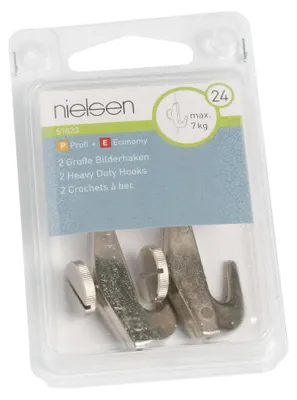 Produktbild von nielsen Große Bilderhaken mit Rändelschraube für Galerieschiene (2 Stück/Packung)