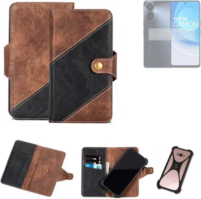 Produktbild von K-S-Trade Handyhülle Schutzhülle Bookstyle Case kompatibel mit Tecno Camon 19 Pro 5G Klapphülle Cover Hülle Schutztasche 1x